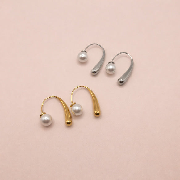 Pearl Catch Loop Pierce|パールキャッチ ピアス|サージカルステンレス|金属アレルギー対応|つけっぱなしOK
