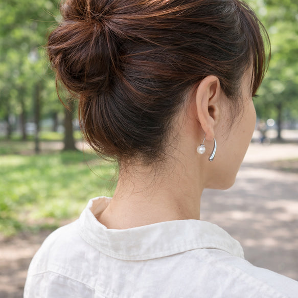 Pearl Catch Loop Pierce|パールキャッチ ピアス|サージカルステンレス|金属アレルギー対応|つけっぱなしOK
