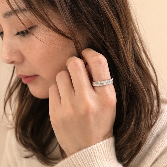 リング|シェル|サージカルステンレス│金属アレルギー対応│変色しにくい│気品ある Lumiere Shell Ring