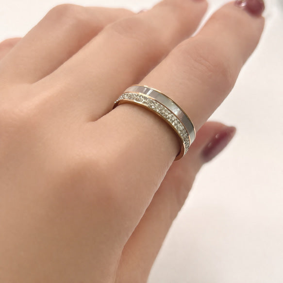 リング|シェル|サージカルステンレス│金属アレルギー対応│変色しにくい│気品ある Lumiere Shell Ring