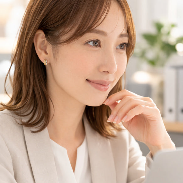 バイカラーグレースイヤークリップ│痛くなく落ちにくい!ピアスのようなイヤリング!│金属アレルギー対応│サージカルステンレス│つけっぱなし